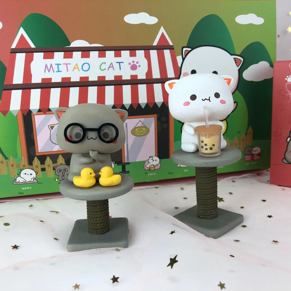 Цена 8 шт./компл. Mitao кошка, сезон 2, игрушки, счастливая кошка, милая кошка Mitao, серия 2, фигурка-сюрприз, кукла, домашний декор