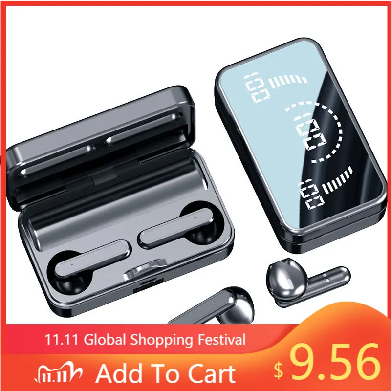 

Bluetooth-наушники TWS с зарядным футляром и светодиодный ным дисплеем, 2200 мАч