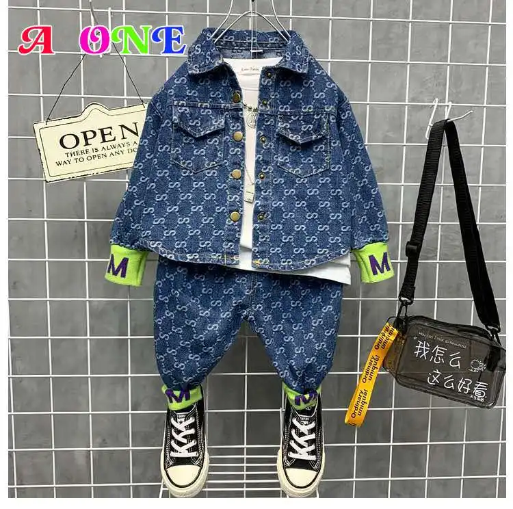 Джинсовая куртка и штаны для мальчиков девочек 2 12 лет|Комплекты одежды девочек| |