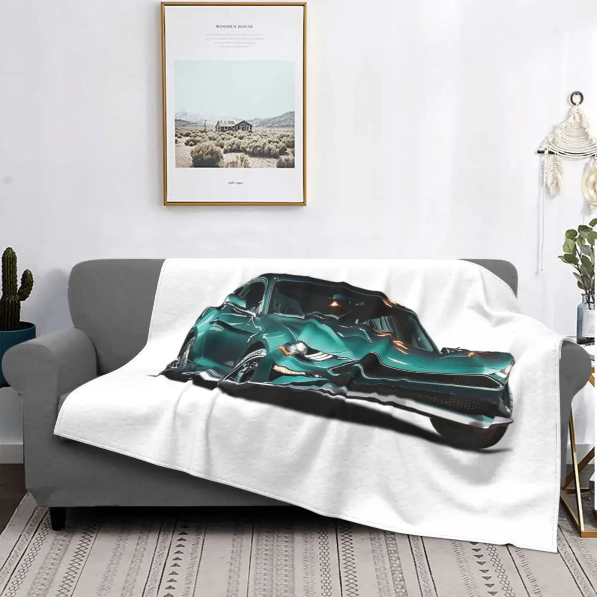 

Ford Mustang-Manta a cuadros para cama y sofá, cobertor térmico de felpa de Anime, cobertor de invierno para cama