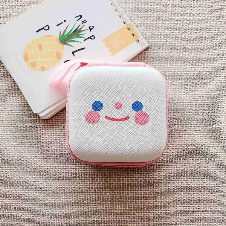 AB mini Чехол для наушников, сумка для хранения, мультяшная мини-молния, Жесткий Чехол для наушников, защитный usb-кабель, органайзер, портативные наушники, аксессуары - Цвет: AB mini