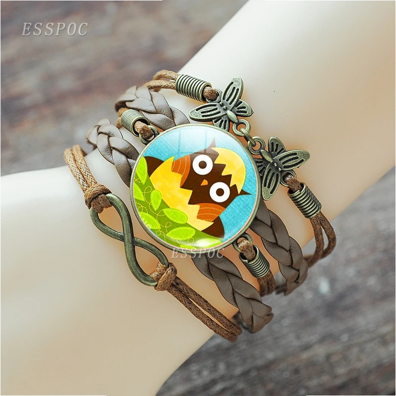 Милый мультяшный браслет с головой совы и животными ювелирные изделия из