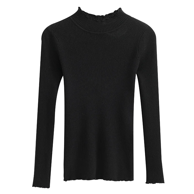 

Knitted sweaters sueter mujer invierno 2019 New half-height Neck Sweater long sleeves knitted primer winter pullover women 36F