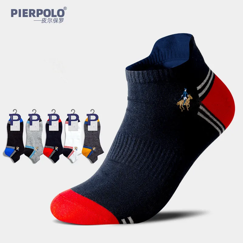 

Pier Polo Brand Breathable Cotton Men's Sport Socks Business Casual Socks Funny Ankle Gift Sock Man Mix Colors Size 39-44
