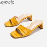 elegant women pumps individual lattice summer outdoor ladies shoes square head lady slippers casual womens shoes sandals