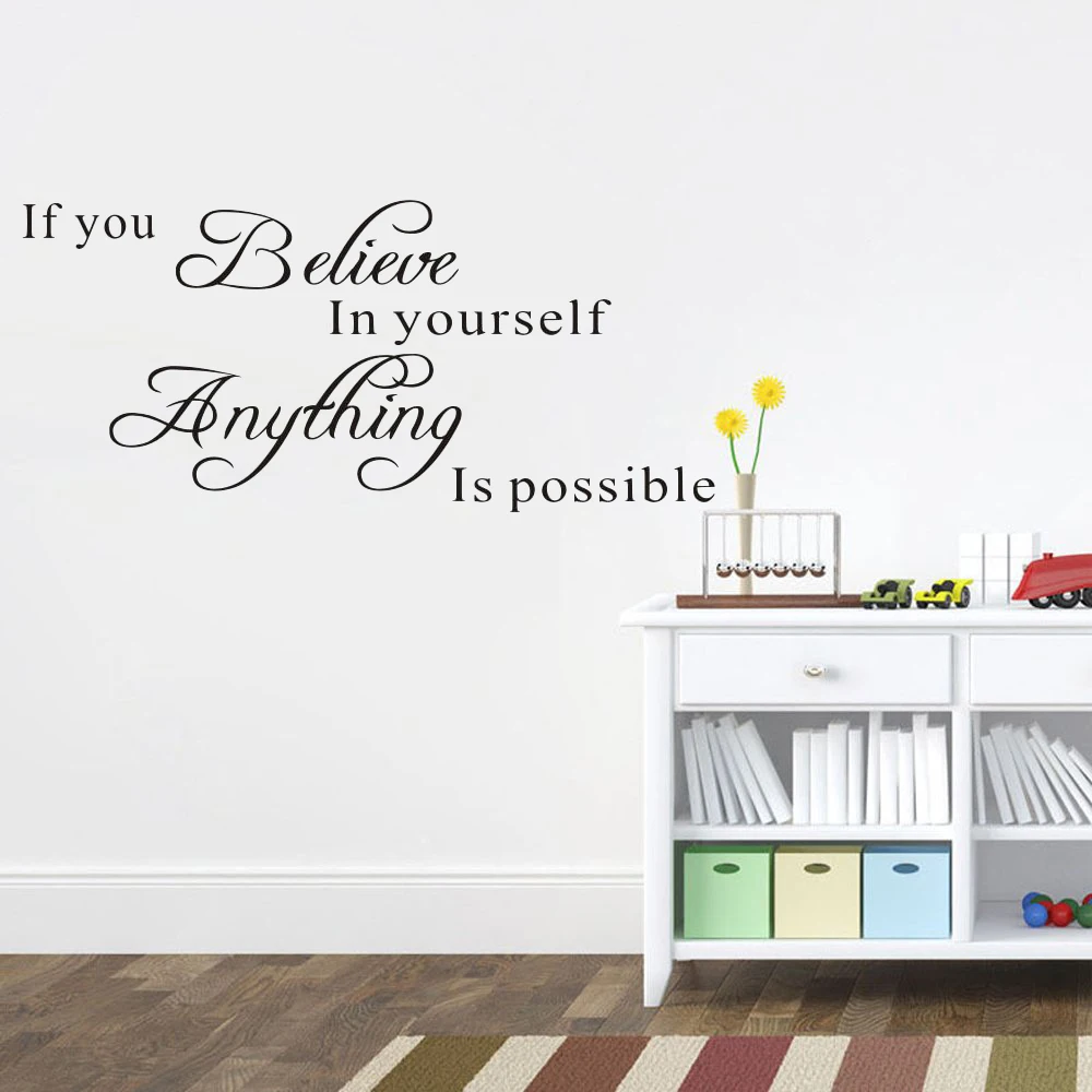 

Quote Wall Stickers If You Believe In Yourself Anything Is Possible Wall Decal DIY Art Decal Background Living Room Home Decor