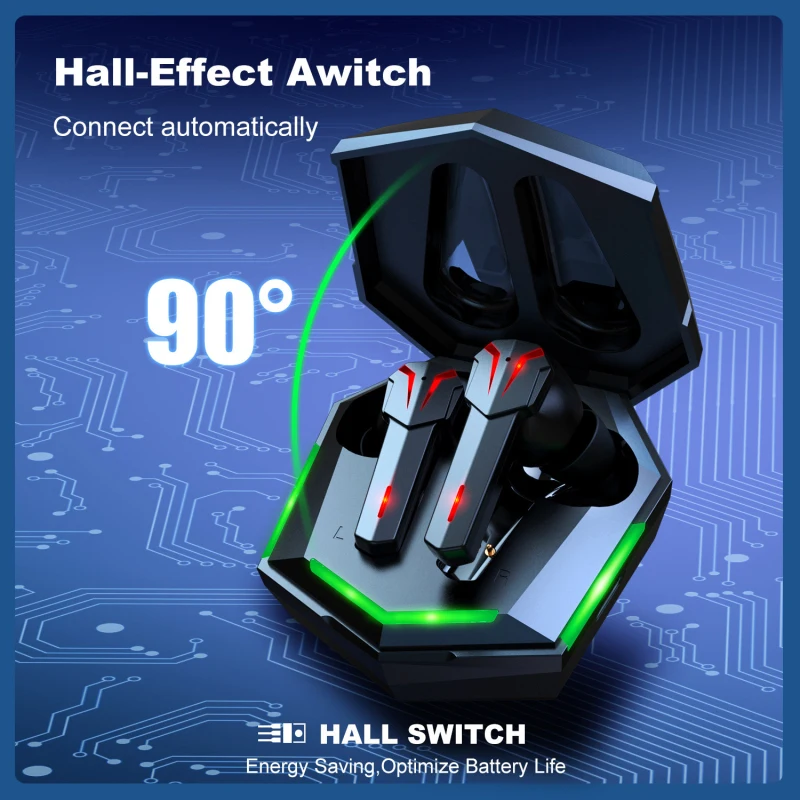 

Gaming Headsets 60ms Low Latency TWS Bluetooth-compatible 5.0 Headphone Waterproof Wireless Earphone Noise Cancelling Earbuds