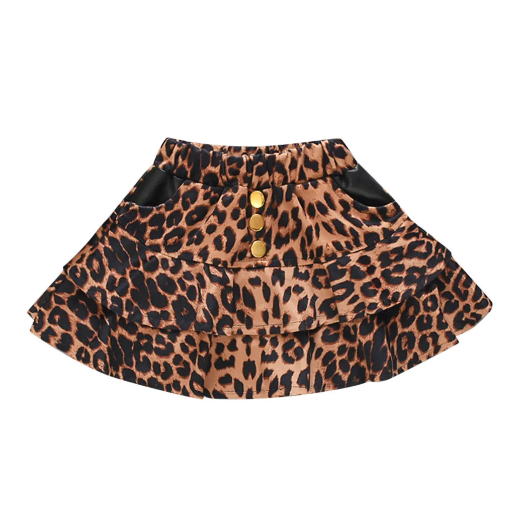 Детская Кожаная Мини юбка для девочек Клетчатая Шерстяная Юбка маленьких