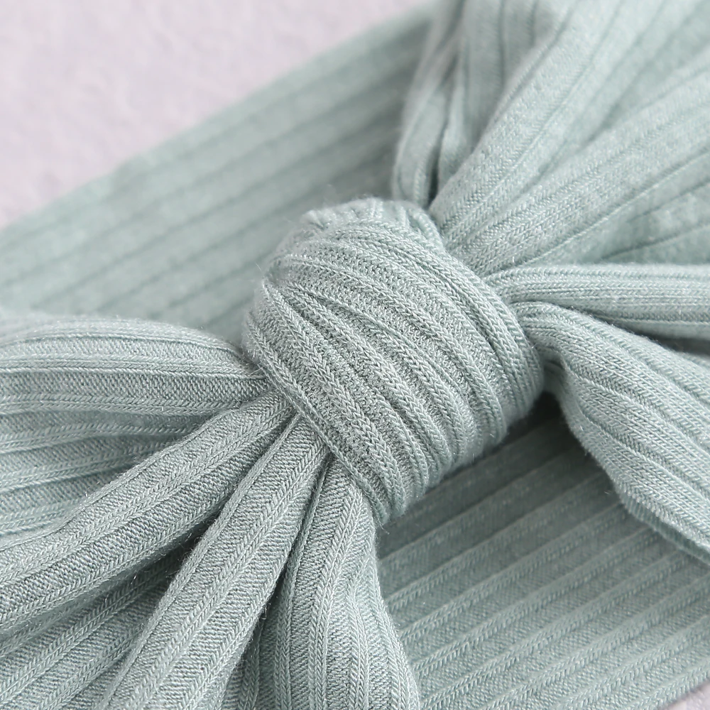 

1Pc Baby Bow Headbands For Girls Stretchy Headband Solid Elastic Hairband Knitted Striped Children Headwear Hair Accessories