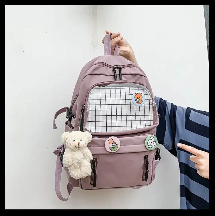 

XMZZH New Cute Bear Women Backpack Waterproof Fashion Female Shoulder Schoolbag For Teenage Girls College Student Backpack