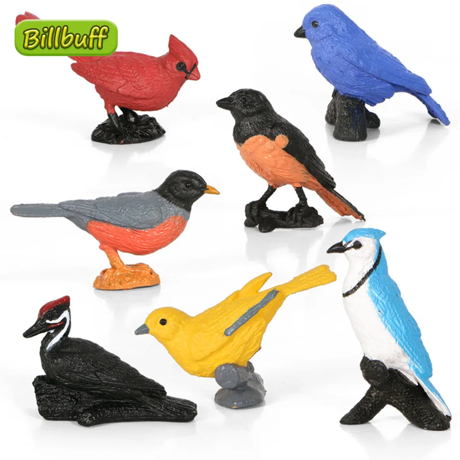 

8Pcs Simulation Wild Animals Birds Plastic Action PVC Model Woodpecker Figures Collection Doll Toy for children Educational Gift