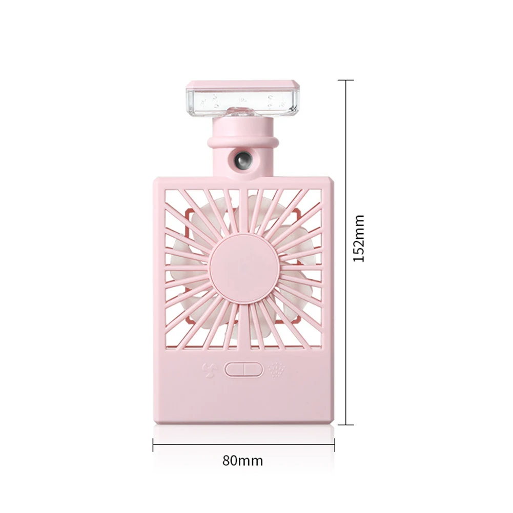 

Perfume Bottle Mini Summer LED Air Conditioner Cooler Spray Mist USB Cooling Fan