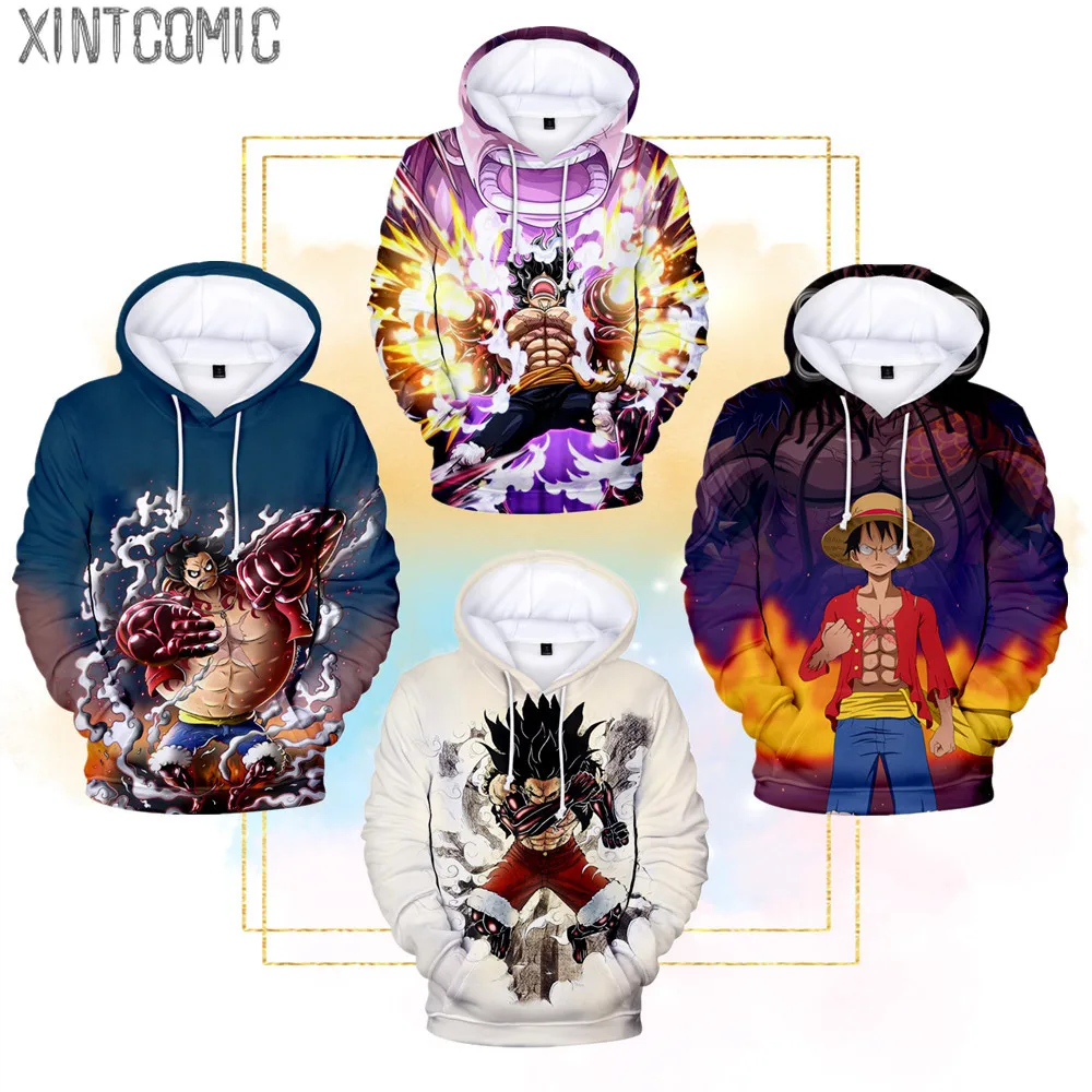 Толстовки с капюшоном Monkey D Luffy для мужчин и женщин аниме модные худи длинным