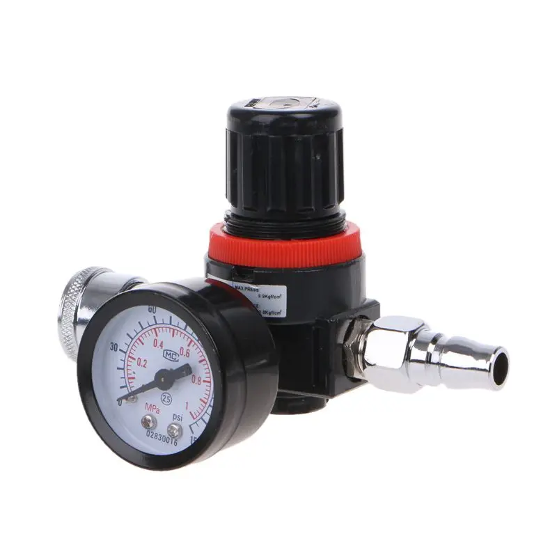 1/4&quot HVLP Spray Gun Air Adjusting Valve Regulator Pressure Gauge Diaphragm Control Auto Paint |