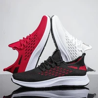 new arrivals casual sports breathable men shoes mesh low top comfortable sneakers for mens jogging shoe knitting off white shoes