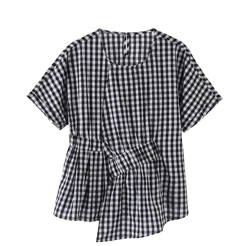 

female design feeling small white shirt 2021 summer thin French irregular top fashionable western style temperament