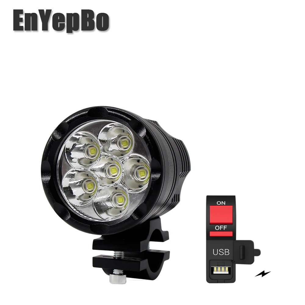 EnYepBo белый мотоциклетный головной светильник светодиодный с чипом Cree DRL