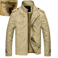 2021winter new mens jacket plus velvet youth stand up collar casual plus size windbreaker fashion men clothing jackets for men