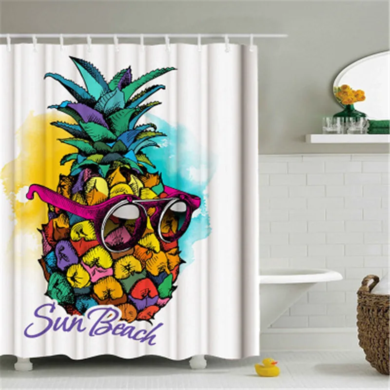 Тропический кактус занавеска для душа полиэфирная ткань ванной комнаты