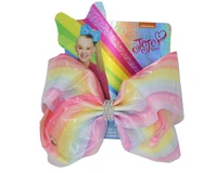 new 8inch hair bows rainbow waterproof princess hairgrips bowknot hairpins dance party bow hair band headwear glitter bows