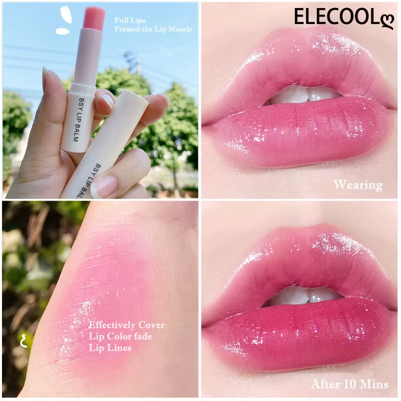 

ELECOOL Color Changing Lipstick Vitamins Lip Balm Carotene Beeswax Repair Lips Temperature Change Lipstick Maquillaje