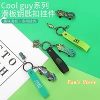 miniso 85 cool guy creative ornament backpack pendant badget trinket skateboard keychain accessories decorations gift for fan