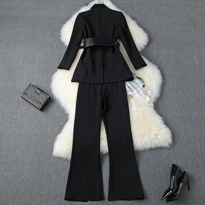 2019 брендовые Модные Дизайнерские офисные женские брюки для подиума комплект из 2
