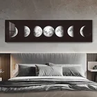 Картина на холсте в стиле Луны, минималистичный настенный плакат черного и белого цветов, абстрактные картины большого размера, скандинавский Декор для дома