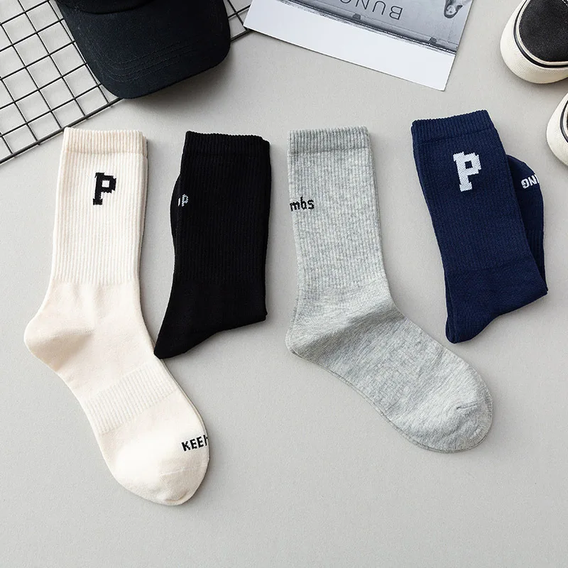 

2021 New Cotton Letter Socks Men And Women The Same Harajuku Style College Style Sports Socks Trend Mid-Tube Couple Socks