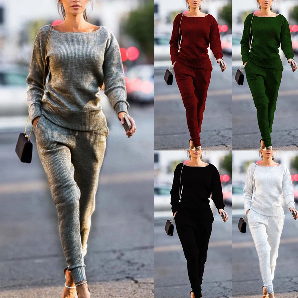 Женский спортивный костюм джоггеры Тонкий Повседневный простой однотонный из