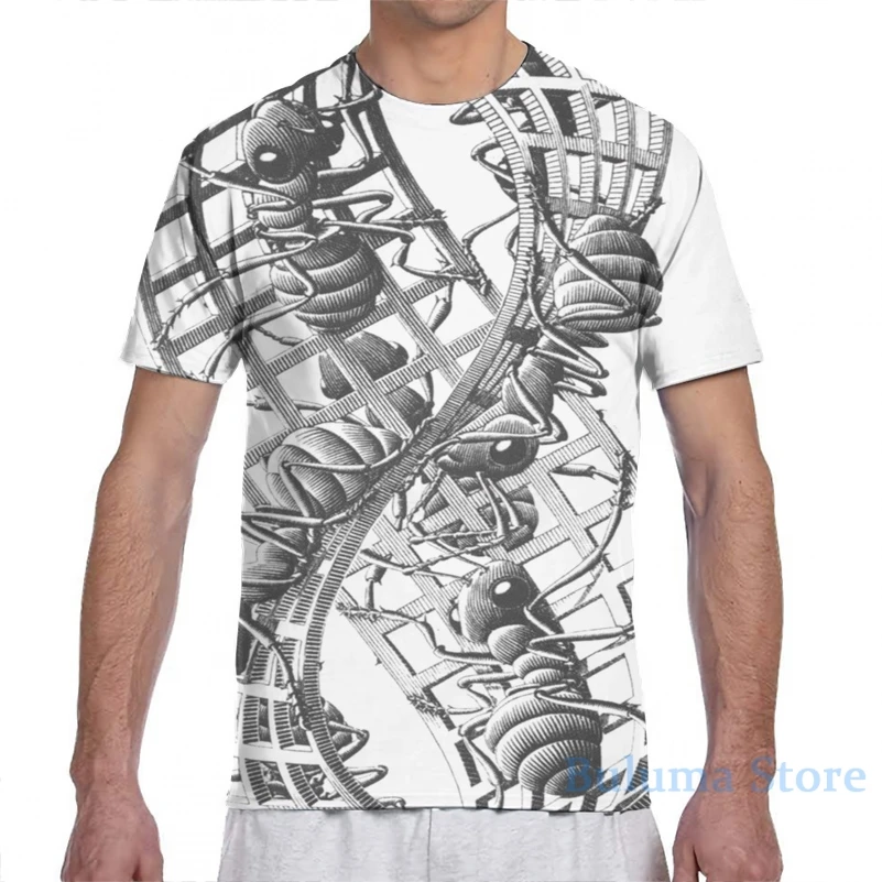 Escher Ants men T-Shirt women all over print fashion girl t shirt boy tops tees Short Sleeve tshirts | Мужская одежда
