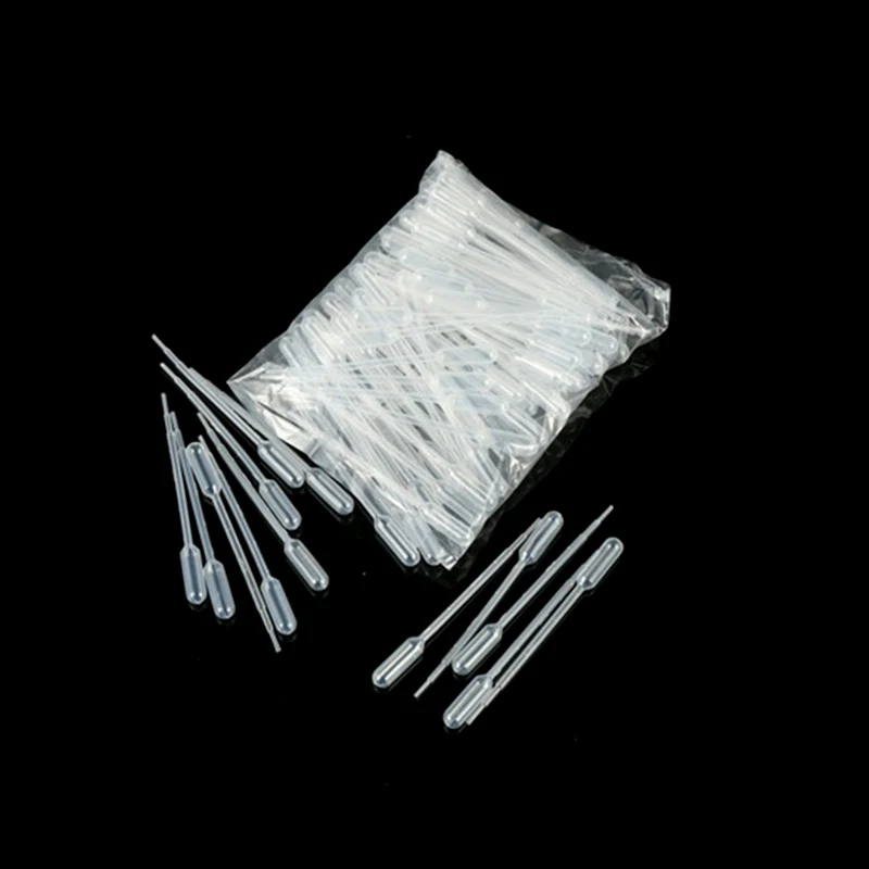 

100PCS 0.2/0.5/1/2/3ML Transparent Pipettes Disposable Safe Plastic Eye Dropper Transfer Graduated Pipettes for Lab Experiment