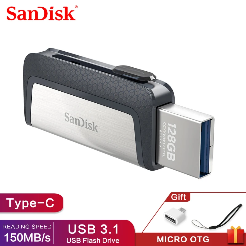 

SanDisk 128GB SDDDC2 Extreme high speed Type-C USB3.1 Dual OTG USB Flash Drive 64GB Pen Drives 16GB 150M/S PenDrives 32GB
