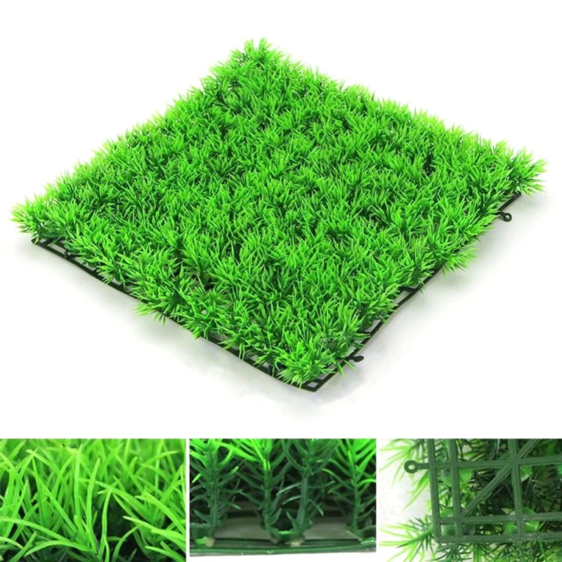 

1Pc Combinable Artificial Water Aquatic Green Grass Plastic Plant Lawn Aquarium Fish Tank Landscape Decoration