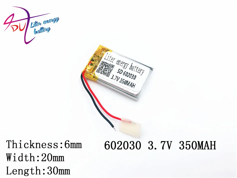Литиевая батарея 10pcs3.7V 062030 602030 350 мАч литровая энергия MP5 игрушечная звуковая