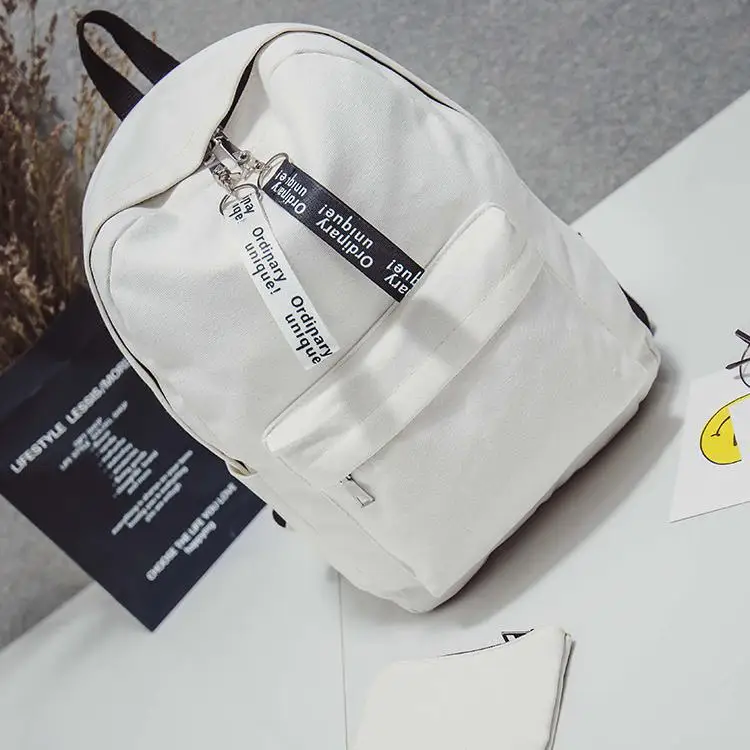 Модный однотонный женский рюкзак, школьная сумка для подростков, рюкзак Mochilas, женский рюкзак, рюкзак - Цвет: White