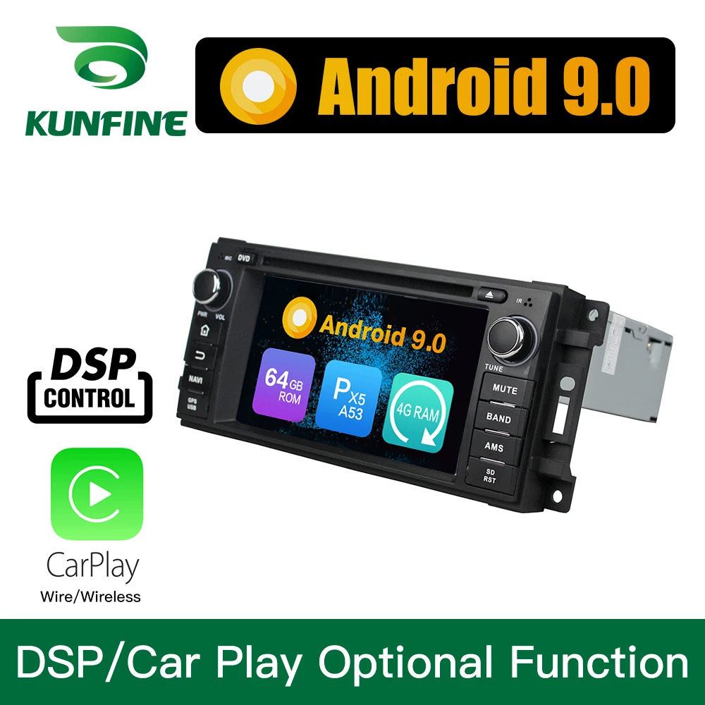 Android 9,0, четыре ядра, 4 Гб ОЗУ, 64 Гб ПЗУ, автомобильный DVD, gps, мультимедийный плеер, стерео, для Jeep Sebring, 300C, Grand Cherokee, компас