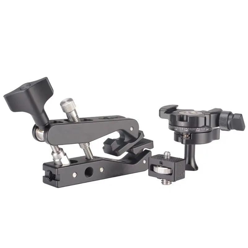 Металлический поворотный кронштейн с зажимом крабом для камеры студисветильник