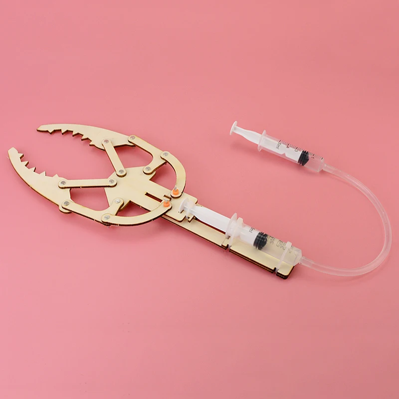 Собрать DIY деревянный гидравлический манипулятор модель наборы дети Монтессори