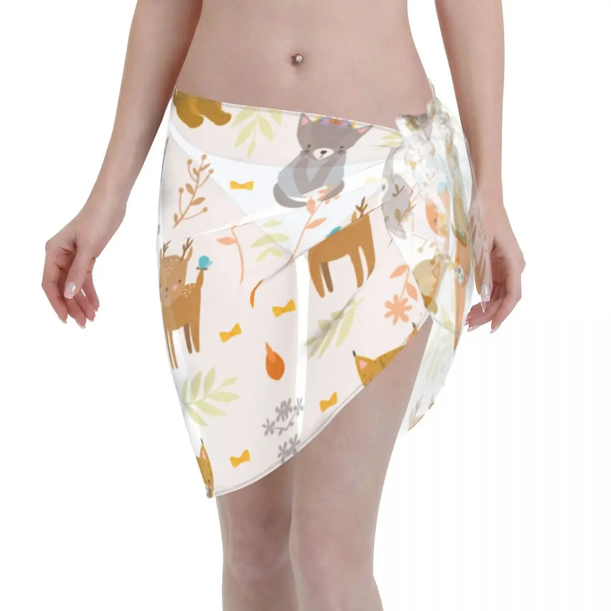 

Sexy Women Beach Swimwear Pareo Scarf Cover Up Wrap Kaftan Sarong Beach Wear Forest Animals Bikinis Cover-Ups Skirts