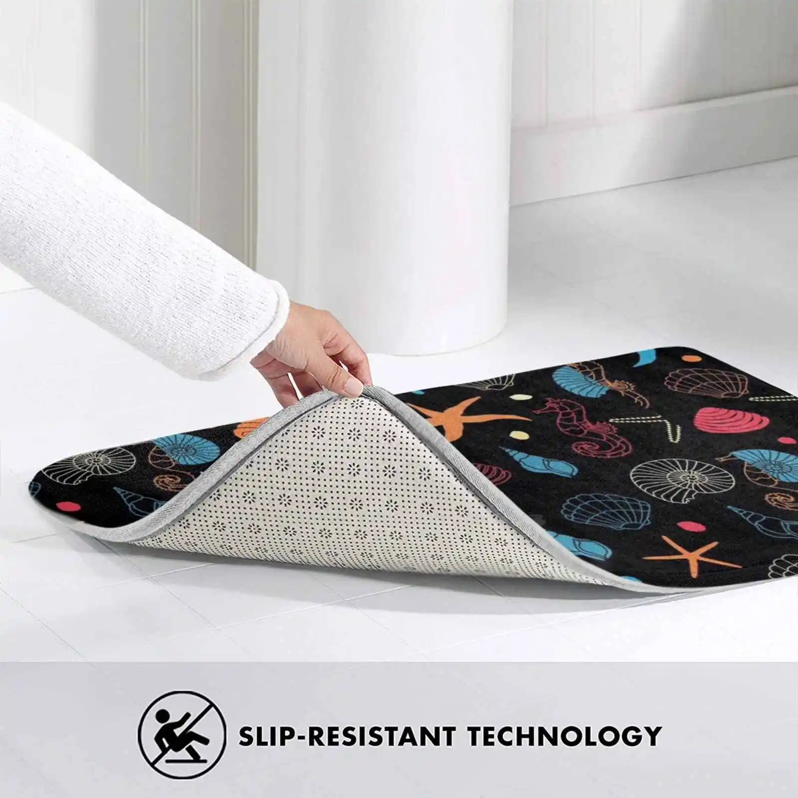 Неоновый мягкий коврик для ног с рисунком морской лошади звезды ракушки товары