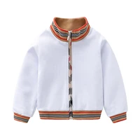 new spring and autumn kids clothes boys girls white long sleeve striped windbreaker jacket coat