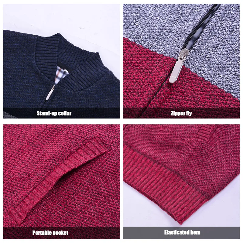 2020 New Solid Men's Sweaters Autumn Winter Warm Zipper Vest Men Casual Knitwear Sweatercoat Male Colthes | Мужская одежда