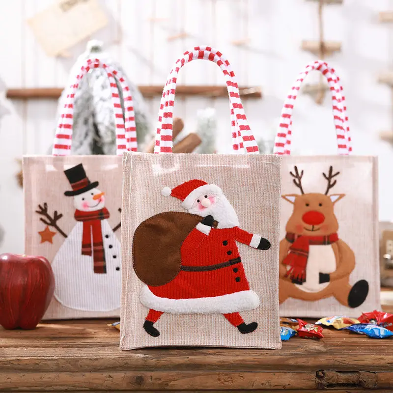 Navidad 2019 Санта-Клаус снеговик лося сумки детские конфеты подарки рождественские