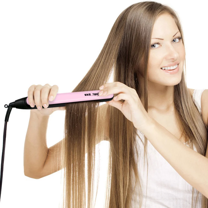 FMK Профессиональный Выпрямитель для волос керамический утюжок нано титановый