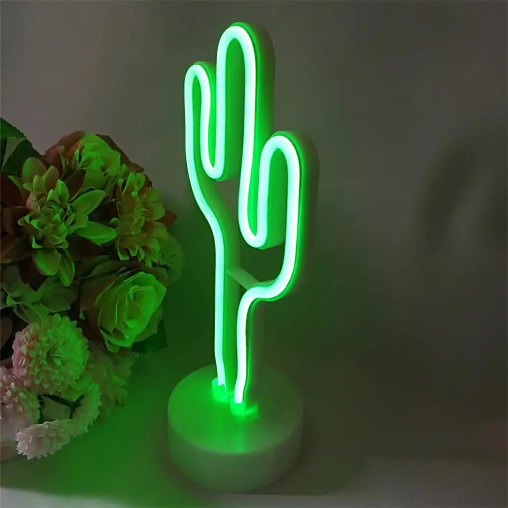 Rainbow Led Neon Light Cactus Night Holiday Christmas Party Wedding Decorations Kids Room Home Decor Lamp | Освещение