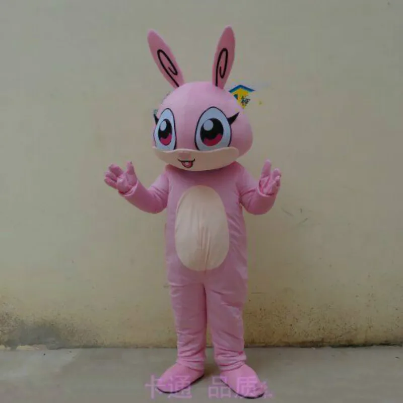 

Bunny Mascot Costume Cosplay Pink Rabbit Party Game Dress Outfit Halloween Fursuit Carnival Halloween Xmas Easter Ad Clothes