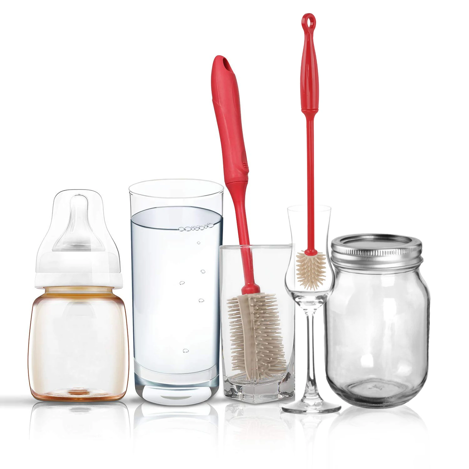 Cleanhome красная Детская щетка для чистки кухонных стаканчиков | Дом и сад