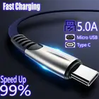 Кабель Micro USB Type-C 5A для быстрой зарядки и синхронизации данных для Samsung S10 S9 S8 + S7 S6 edge Note 4 5 8 9 10 Pro, кабель из цинкового сплава