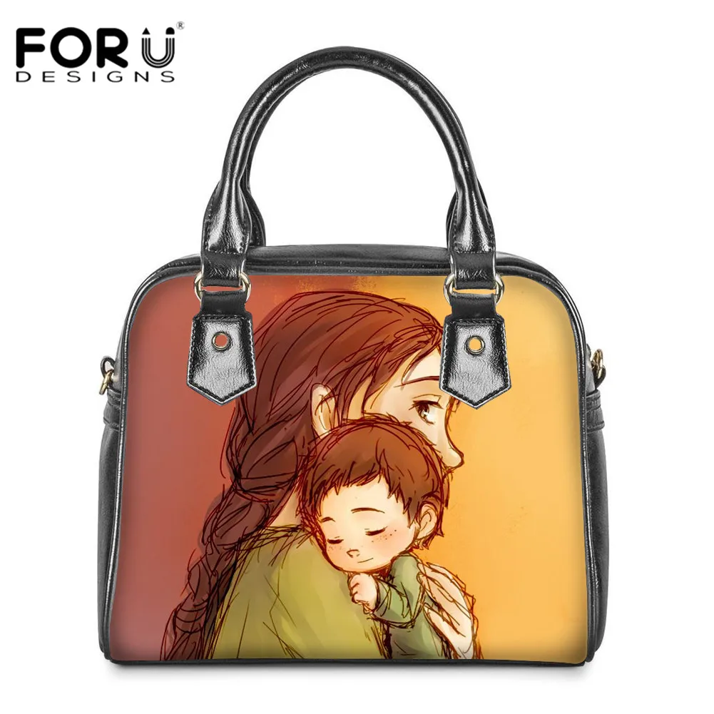 FORUDESIGNS дизайнерская женская сумка тоут Super Mom & Baby через плечо кожаная